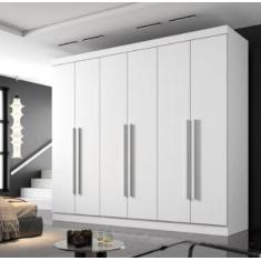 Imagem de Guarda Roupa Casal 6 Portas 6 Gavetas Olimpia - Móveis Valverde - Neve