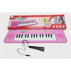 Imagem de Brinquedo Teclado Piano Infantil 32 Teclas Com Microfone (Rosa) - Fun
