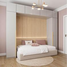 Imagem de Guarda-roupa Modulado 6 Peças 9 Portas Jade Cabecasa Madeiramadeira Cinza Urbano