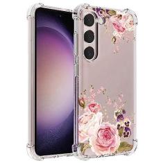 Imagem de Ueokeird Capa de telefone para Galaxy S23, Samsung S23 SM-S911U Capa para meninas e mulheres, capa protetora fina à prova de choque com padrão floral claro macio e flexível TPU para Samsung Galaxy S23