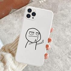 Imagem de Capa de telefone engraçada para iphone 11 12 13 pro max mini capas de dedo médio para iphone 7 8 plus x xr xs max capa traseira macia, branco t2621, para iphone xs max