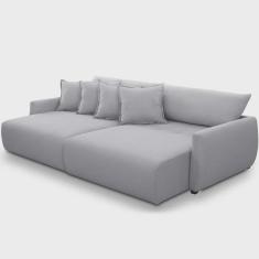 Imagem de Sofá Cama Retrátil 2 Lugares Para Sala de Estar 170cm Sky T03 Linho Cinza - Lyam Decor