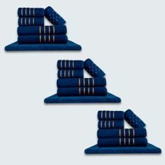 Imagem de Jogo De Toalhas 18 P?s Cole??o Montreal 100% Algod?o Azul