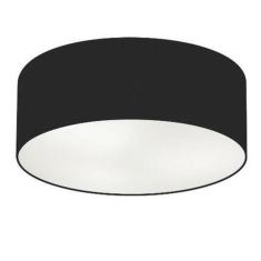 Imagem de Plafon Cilíndrico Md-3057 Cúpula em Tecido 55x15cm Preto - Bivolt