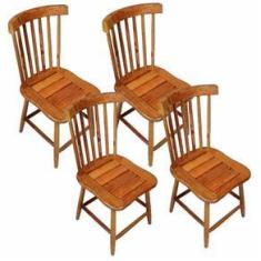 Imagem de 4 Cadeiras De Madeira Maciça Rústica De Demolição Country