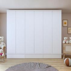 Imagem de Guarda-roupa Infantil 6 Portas 9 Gavetas 100% Mdf Encanto Branco