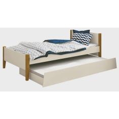 Imagem de Cama Babá Solteiro com Auxiliar Simba Areia Fosco com Madeira - Reller