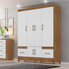 Imagem de Guarda Roupa Casal 6 Portas 2 Gavetas Naturale Branco Ms912 Moval