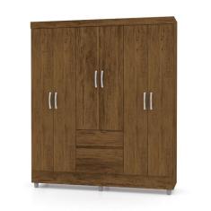 Imagem de Guarda Roupa Solteiro 6 Portas 153 cm Rio Plus Imbuia/Champanhe - Pallazio