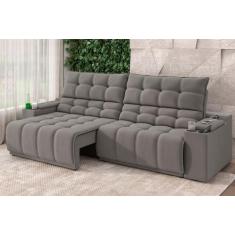 Imagem de Sofá Connect Premium 2,30m Assento Retrátil/Reclinável com porta copos