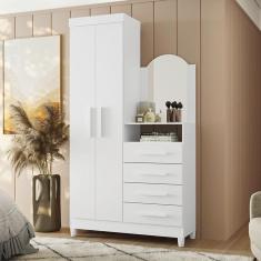 Imagem de Guarda Roupa Cômoda Capri 2 Portas 4 Gavetas e Espelho