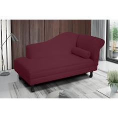 Imagem de Recamier divã larissa liso 140cm lado direito suede bordo - VH MOVEIS