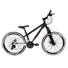 Imagem de Bicicleta Aro 26 Vikingx Tuff X44 Preto/Branco 21v Alumínio Freio a Di