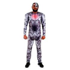 Imagem de Fantasia Cyborg Adulto Masculino Luxo Com Máscara - Sulamericana, Cinz