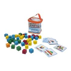 Imagem de Cubos Coloridos Brinquedo Educativo MDF - Carimbras - 3 anos