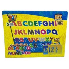 Imagem de Brinquedo Quebra Cabeça Alfabeto E Números 12 Peças Em Mdf
