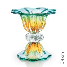 Imagem de Vaso Em Cristal Murano Esmeralda  Assinado  São Marcos