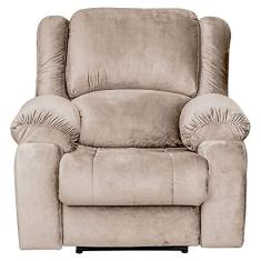 Imagem de Poltrona do Papai Reclinável Manual Magnum Veludo Creme - Gran Belo