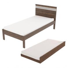 Imagem de Cama Solteiro Com Auxiliarcm8010cm8008 Qt9 Nogal Branco