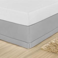 Imagem de Saia Box Cama Queen Size Algodão Percal 200 Fios Ponto Palito - Rafalo