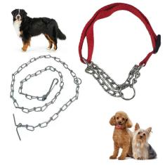 Imagem de Coleira Ajustavel Semi Enforcadora Kit Guia Corrente Pet