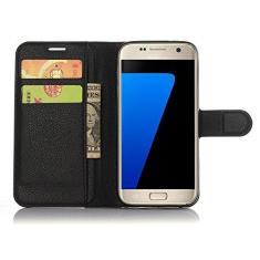 Imagem de Capa para Samsung Galaxy S7 â€“ Capa flip de couro PU de para Samsung Galaxy S7, capa de proteção de telefone estilo empresarial, capa com [compartimentos para dinheiro e cartão] (JFC9-9)