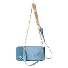 Imagem de Capa de telefone tipo carteira com corrente crossbody portátil para Samsung S22 Note 20 Ultra 10 Lite S20 S21 A21S 51 71 31 41 50 70 12 A32 42 A52 72, azul, para Samsung S22