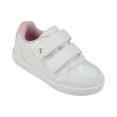 Imagem de Tênis Infantil Pampili Mini Joy Branco E Rosa Velcro 486.005-Feminino