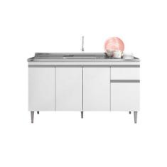 Imagem de Balcão Gabinete de Pia Tatiane 150cm Branco S/Tampo - AJL Móveis