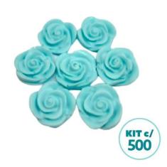 Imagem de Kit 500 Unidades Mini Sabonete Artesanal Rosa Flor 2,5 cm - D&C, Azul