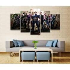 Imagem de Quadro Decorativo Marvel-Avengers 5 peças 130x65 cm em tecid