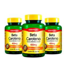 Imagem de Kit 03 Beta Caroteno 400Mg 60 Capsulas Maxinutri