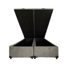 Imagem de Cama Box Baú King Bipartido Blindado Suede Cinza Com Pistão A Gás - Im