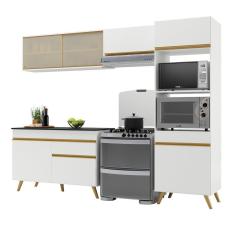 Imagem de Armário De Cozinha Compacta 252cm V3692 Branco Dourado