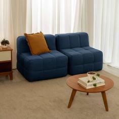 Imagem de sofá guldi popup com 2 módulos centrais linho azul