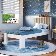 Imagem de Cama Solteiro Com Cabeceira Ripada