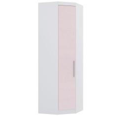 Imagem de Guarda Roupa De Canto Diagonal Modulado 70cm 1 Porta Alpes Luciane Móveis Branco Pf Com Rosa Pf