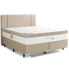 Imagem de Cama Box com Cabeceira Herval King Pallace Bambu, 71x193x203 cm, Molas Ensacadas