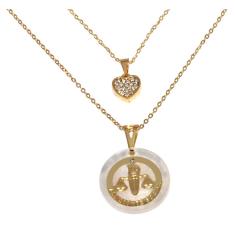 Imagem de Colar Duplo Curso Profissão Serviço Social Folheado 18k