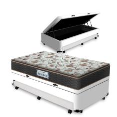 Imagem de Cama Box Baú e Auxiliar Solteiro + Colchão de Espuma D45 - Probel - Guarda-Costas ProForce Plus 88cm