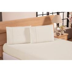 Imagem de Jogo De Lençol King 03 Peças Ponto Palito Percal 100% Algodão 200 Fios