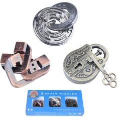 Imagem de Brain Teaser Metal Puzzle 3D Desbloquear Quebra-Cabeça Adultos Brinquedo Educacional