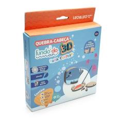 Imagem de Quebra Cabeça 3D Infantil Fundo Do Mar Para Colorir 15 Peças + 8 Cores De Guache + 2 Pincéis - Leo&Leo
