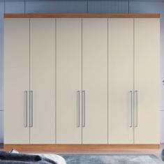 Imagem de Guarda-roupa Casal 6 Portas 6 Gavetas Naturalle/cristalo Rp5660 - Decibal
