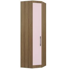 Imagem de Guarda Roupa De Canto Diagonal Modulado 70cm 1 Porta Paris Luciane Móveis Avelã Pf Com Rosa Pf