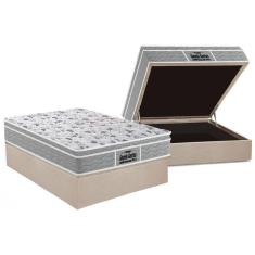 Imagem de Cama Box Baú Casal: Colchão Anatômico Probel D45 Guarda Costas PróExtreme Plus + Base CRC Suede Clean (138x188)