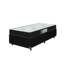 Imagem de Cama Box Solteiro + Colchão D33 One Face -  56x88x188cm - Suede Preto