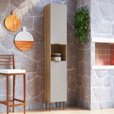 Imagem de Armário Paneleiro 2 Portas 1 Nicho Veneza Modulada Mel/Arenas