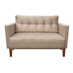 Imagem de Sofá Retrô Namoradeira 2 Lugares Livia Suede Bege - D'Rossi