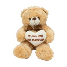 Imagem de Urso De Pelúcia 21 Cm Coração Te Amo Mais Que Chocolate Fofy